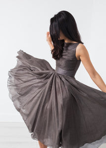 Voile Dress in Grey Pearl