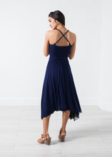 Load image into Gallery viewer, Ruched Party Dress in Navy