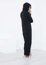 Load image into Gallery viewer, Knit Hooded Jumpsuit in Black