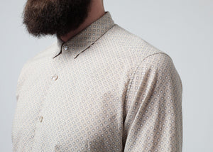 Patterned Button Up in Beige