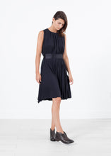 Load image into Gallery viewer, Sleeveless Pleated Dress in Navy