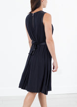 Load image into Gallery viewer, Sleeveless Pleated Dress in Navy