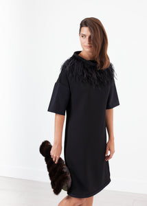 Ostrich Plume Dress in Black