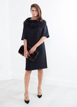 Load image into Gallery viewer, Ostrich Plume Dress in Black