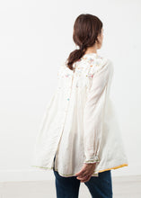 Load image into Gallery viewer, Floral Front Peasant Blouse in White