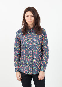 Long Sleeve Blouse in Black/Floral
