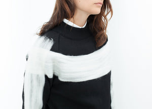 Contrast Felted Sweater in Black