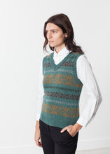 Load image into Gallery viewer, Fair Isle Vest in Army