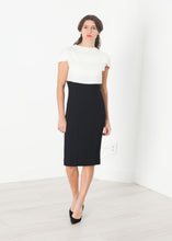 Load image into Gallery viewer, Layered Contrast Dress in Cream/Black