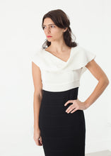 Load image into Gallery viewer, Asymmetric Dress in Cream/Black