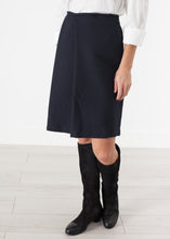 Load image into Gallery viewer, Pleated Wool Skirt in Navy