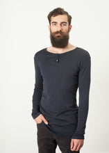 Load image into Gallery viewer, Cotton Henley in Blue Grey