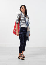Load image into Gallery viewer, Sleeve Top in Navy Stripe